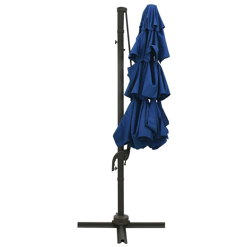 vidaXL 4-Tier Garden Parasol with Aluminium Pole Azure Blue 3x3 m 4