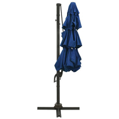 vidaXL 4-Tier Garden Parasol with Aluminium Pole Azure Blue 3x3 m 4