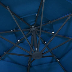 vidaXL 4-Tier Garden Parasol with Aluminium Pole Azure Blue 3x3 m 6