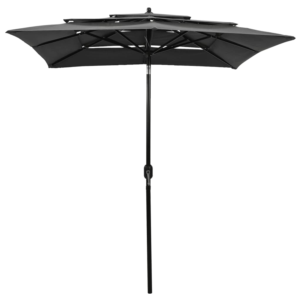 vidaXL Parasol | Anthracite | Polyester | 2x2 m | Foldable | Garden Parasol 2