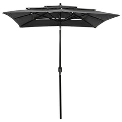 vidaXL Parasol | Anthracite | Polyester | 2x2 m | Foldable | Garden Parasol 2