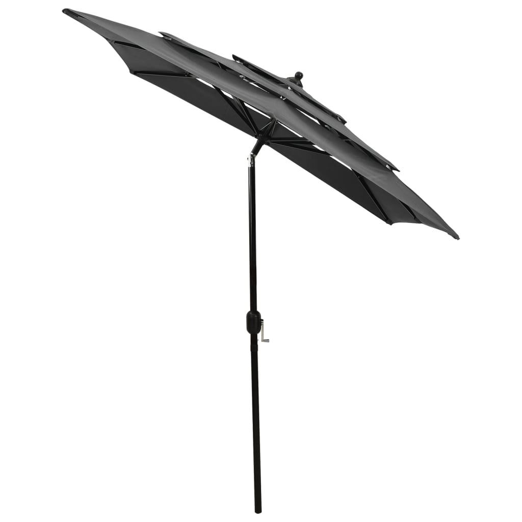 vidaXL Parasol | Anthracite | Polyester | 2x2 m | Foldable | Garden Parasol 3