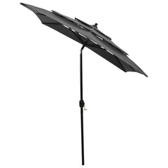 vidaXL Parasol | Anthracite | Polyester | 2x2 m | Foldable | Garden Parasol 3