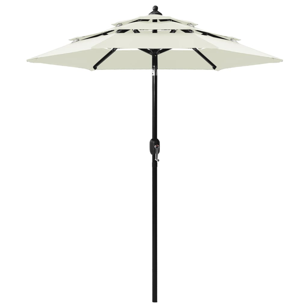 vidaXL Parasol | Sand | Powder-Coated Aluminium, UV-Protected Polyester 1