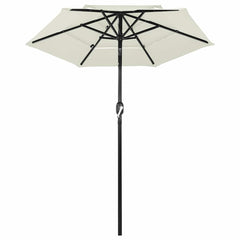 vidaXL Parasol | Sand | Powder-Coated Aluminium, UV-Protected Polyester 2