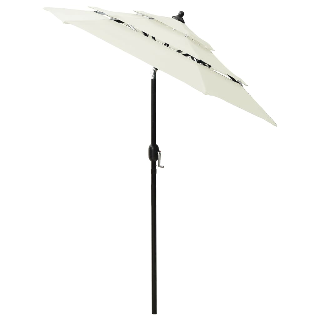 vidaXL Parasol | Sand | Powder-Coated Aluminium, UV-Protected Polyester 3