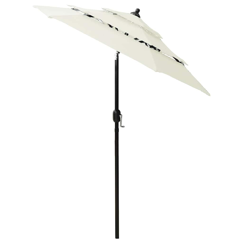 3-Tier Garden Parasol with Aluminium Pole Sand 2 m