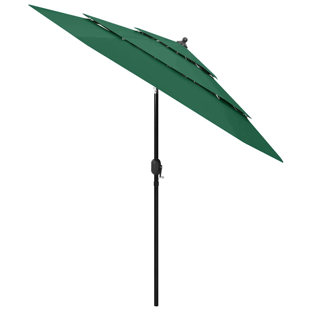 3-Tier Garden Parasol with Aluminium Pole Green 2,5 m, image 2