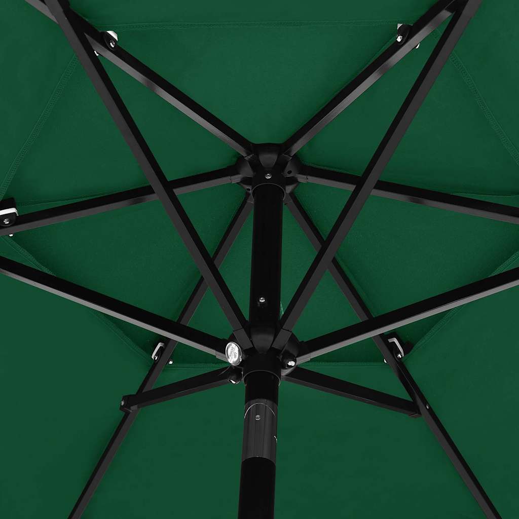 3-Tier Garden Parasol with Aluminium Pole Green 2,5 m, image 5