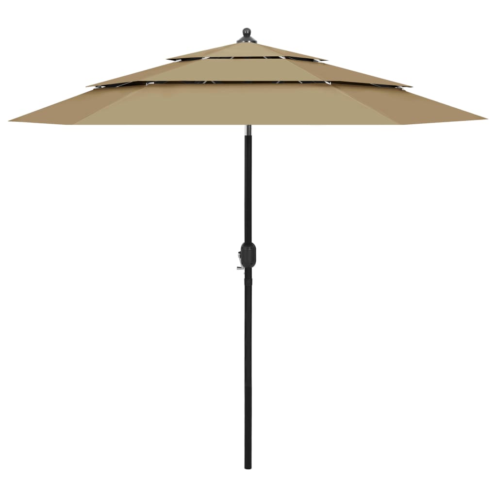 vidaXL Parasol | Taupe | Polyester | 2.5 meters | Foldable | Garden Parasol 1