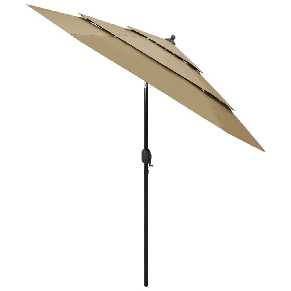 vidaXL Parasol | Taupe | Polyester | 2.5 meters | Foldable | Garden Parasol 2