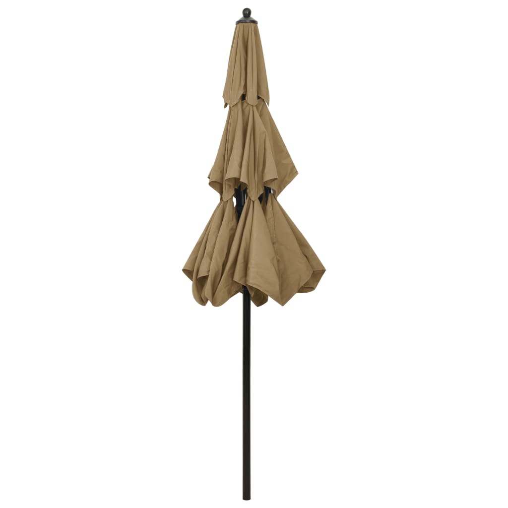 vidaXL Parasol | Taupe | Polyester | 2.5 meters | Foldable | Garden Parasol 4