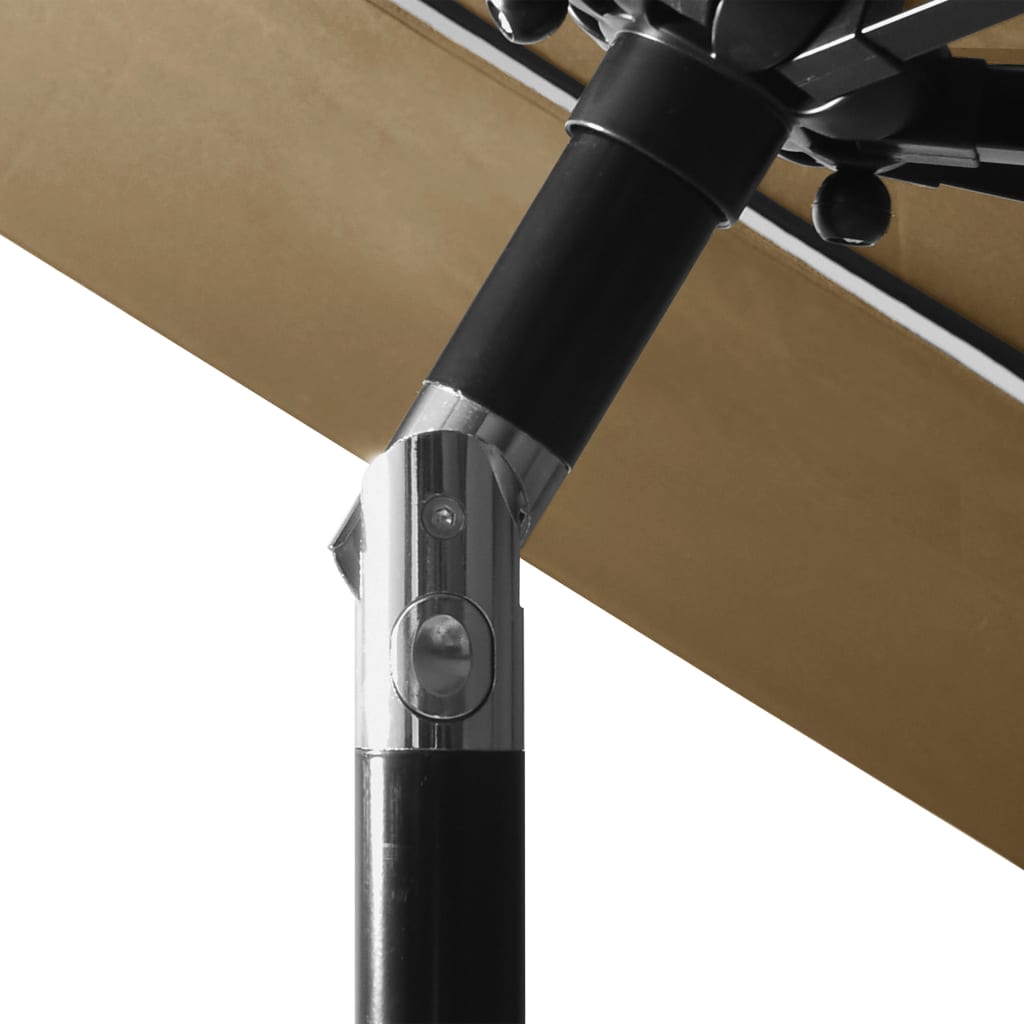 vidaXL Parasol | Taupe | Polyester | 3m Diameter | Foldable | Parasol | Round 6