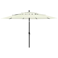 3-Tier Garden Parasol with Aluminium Pole Sand 3.5 m
