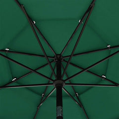 vidaXL 3-Tier Garden Parasol with Aluminium Pole Green 3.5 m 5
