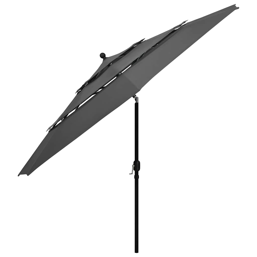 3-Tier Garden Parasol with Aluminium Pole Anthracite 3.5 m