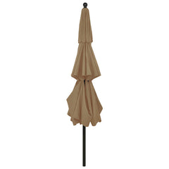 vidaXL 3-Tier Garden Parasol with Aluminium Pole Taupe 3.5 m 4
