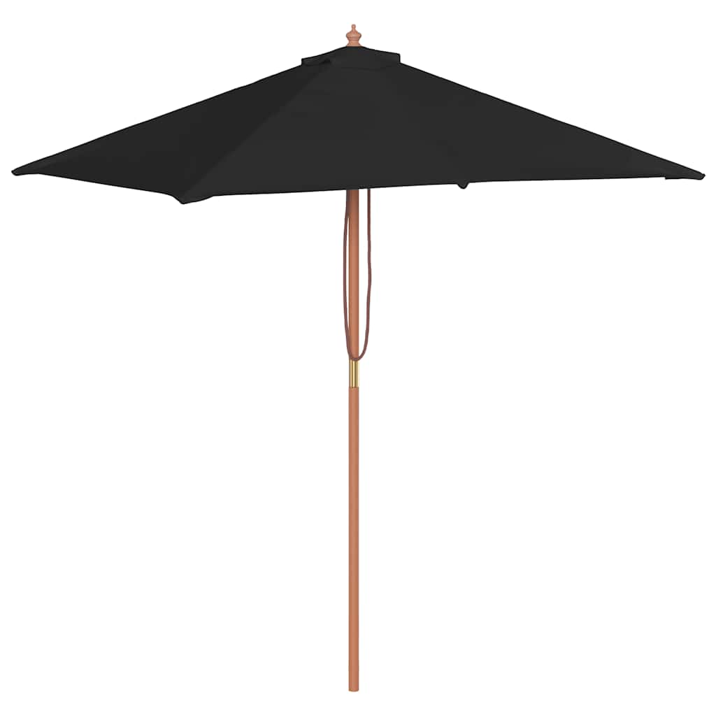 vidaXL Garden Parasol with Wooden Pole Black 150x200 cm 2