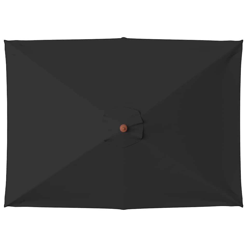 vidaXL Garden Parasol with Wooden Pole Black 150x200 cm 4