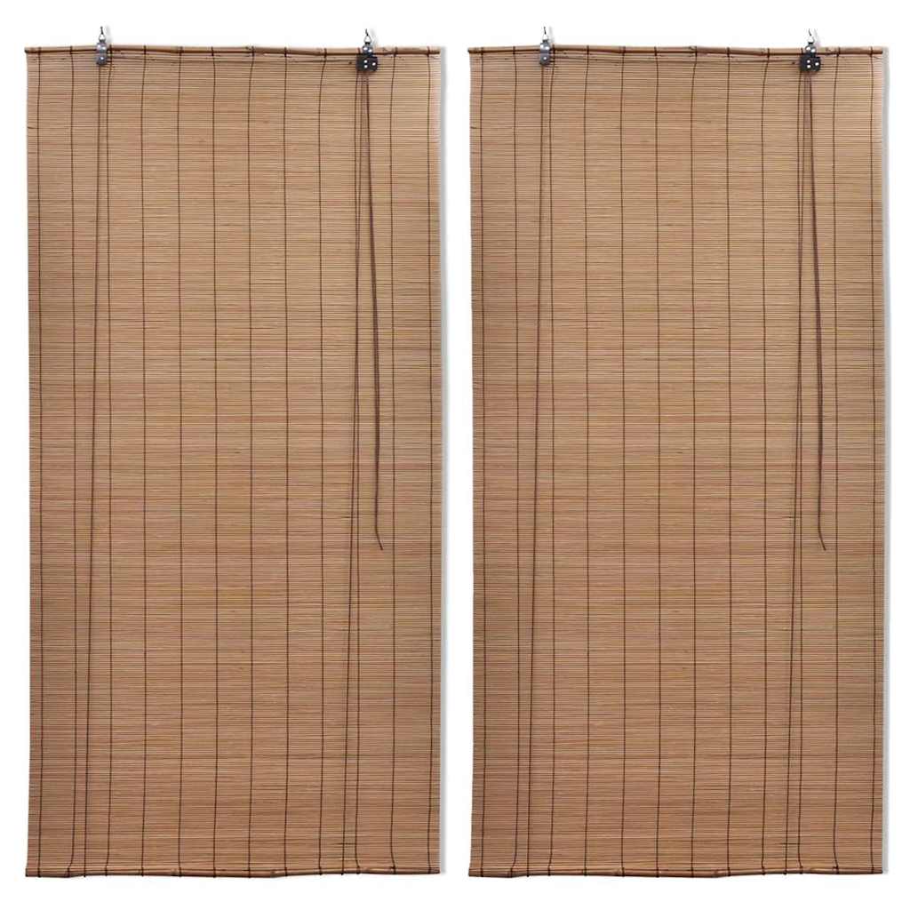 vidaXL Bamboo Roller Blinds 2 pcs 100 x 160 cm Brown 1
