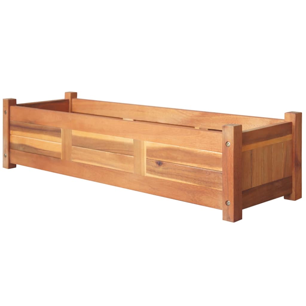 vidaXL Garden Raised Beds 2 pcs Acacia Wood 100x30x25 cm 2