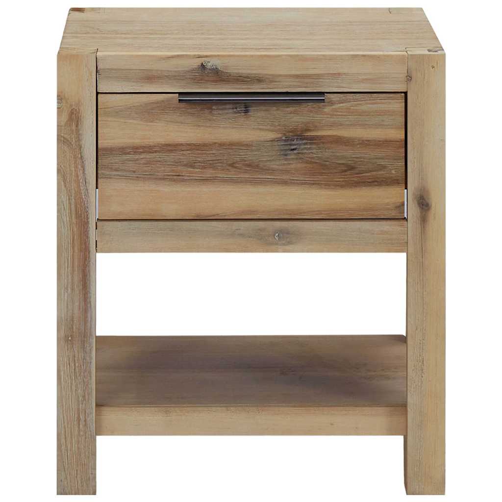Nightstand with Drawer 40x30x48 cm Solid Acacia Wood 2
