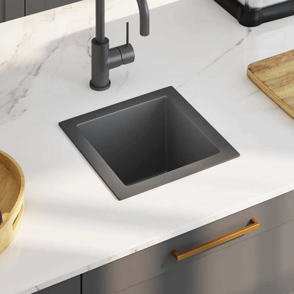 Handmade Kitchen Sink Stainless Steel Black 30 cm 30 cm standard
