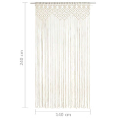 Macrame Curtain 140x240 cm Cotton Cream