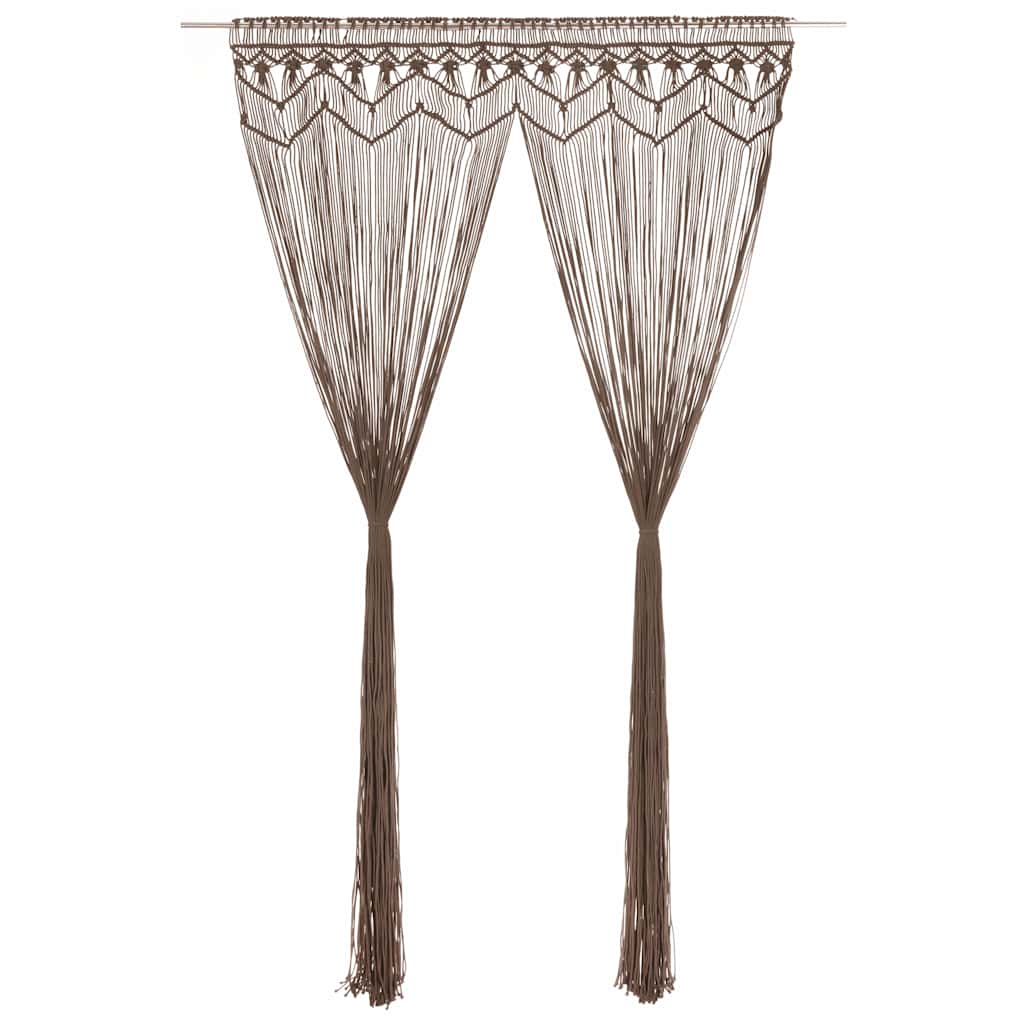 Macrame Curtain 140x240 cm Cotton Taupe