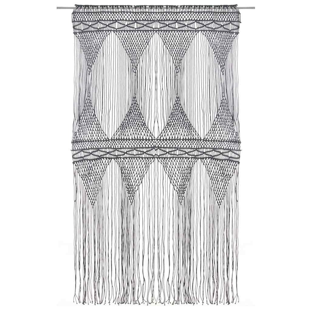 vidaXL Macrame Curtain Anthracite 140x240 cm Cotton 3