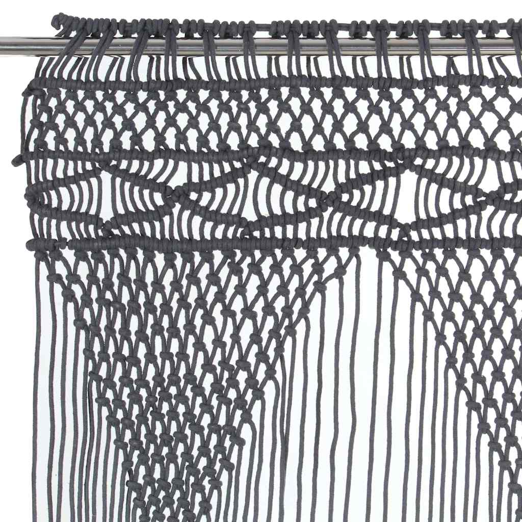 vidaXL Macrame Curtain Anthracite 140x240 cm Cotton 4