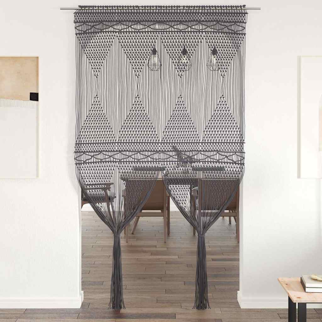 vidaXL Macrame Curtain Anthracite 140x240 cm Cotton 1