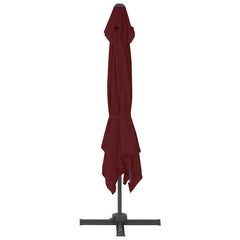 vidaXL Cantilever Garden Parasol with Aluminium Pole Bordeaux Red 400x300 cm 4