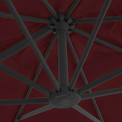 vidaXL Cantilever Garden Parasol with Aluminium Pole Bordeaux Red 400x300 cm 6