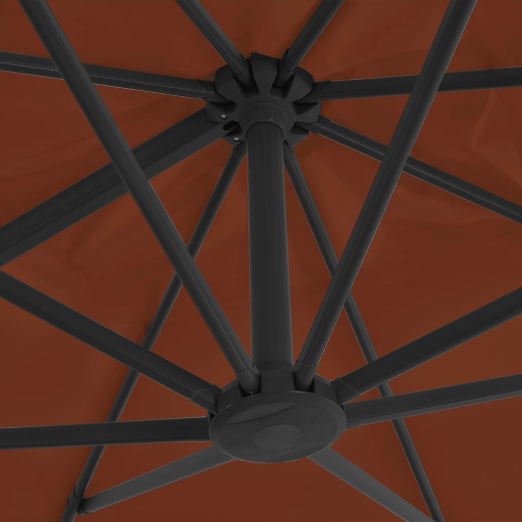 vidaXL Cantilever Garden Parasol with Aluminium Pole Terracotta 400x300 cm 6