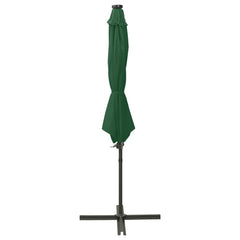 vidaXL Cantilever Garden Parasol with Pole and LED Lights Green 300 cm 2