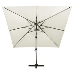 vidaXL Cantilever Garden Parasol with Double Top 300x300 cm Sand 3