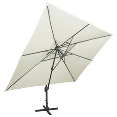 vidaXL Cantilever Garden Parasol with Double Top Sand 400x300 cm 2