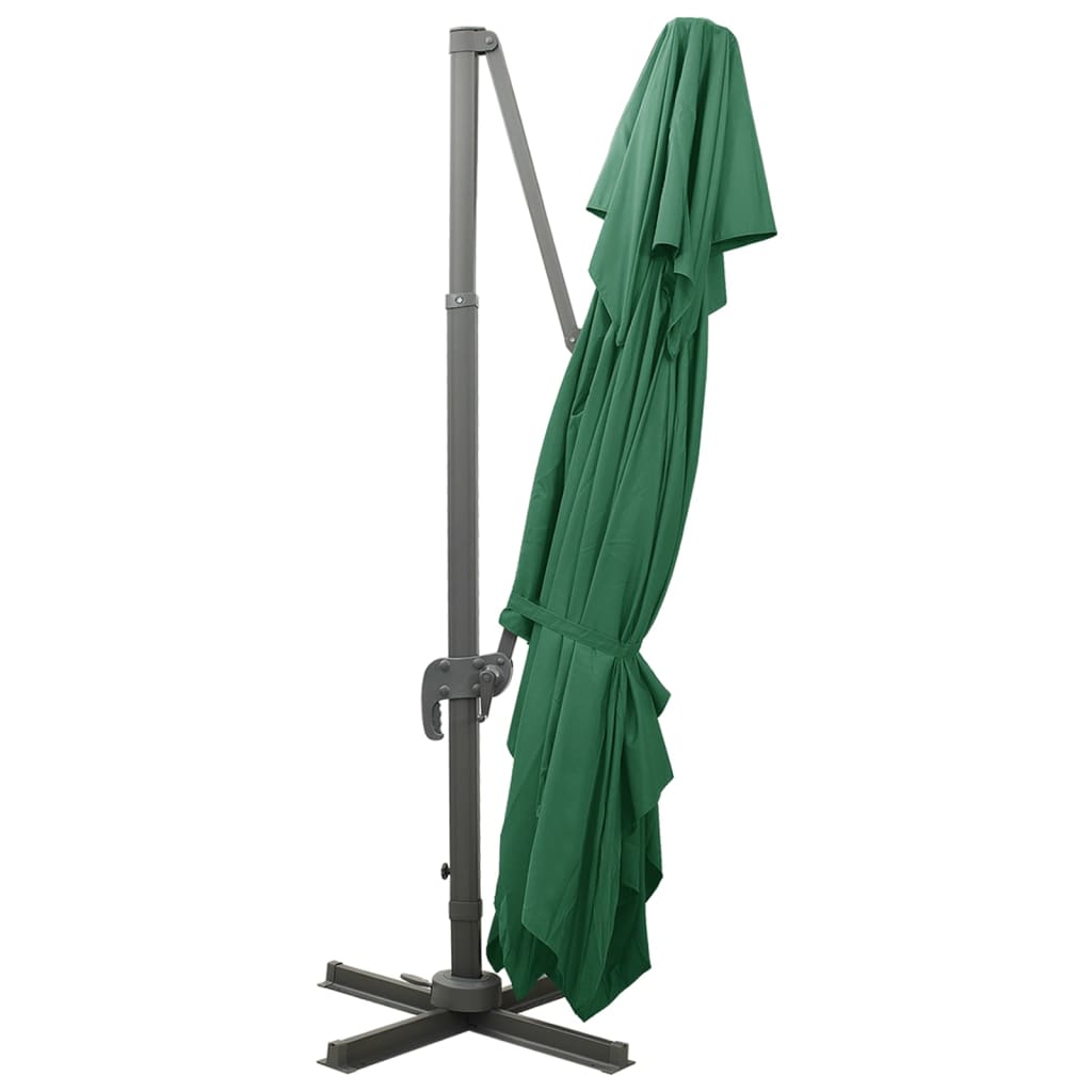 vidaXL Cantilever Garden Parasol with Double Top Green 400x300 cm 5