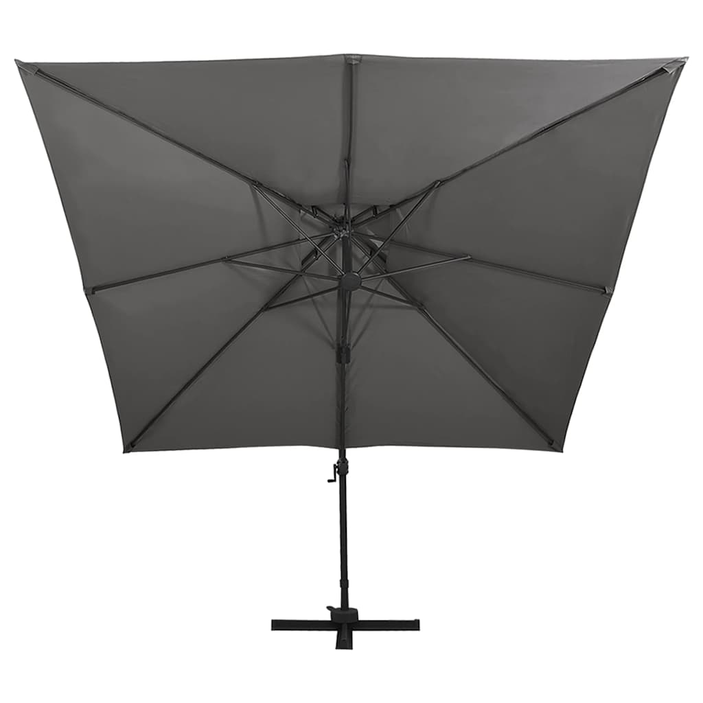 vidaXL Cantilever Garden Parasol with Double Top 300x300 cm Anthracite 2