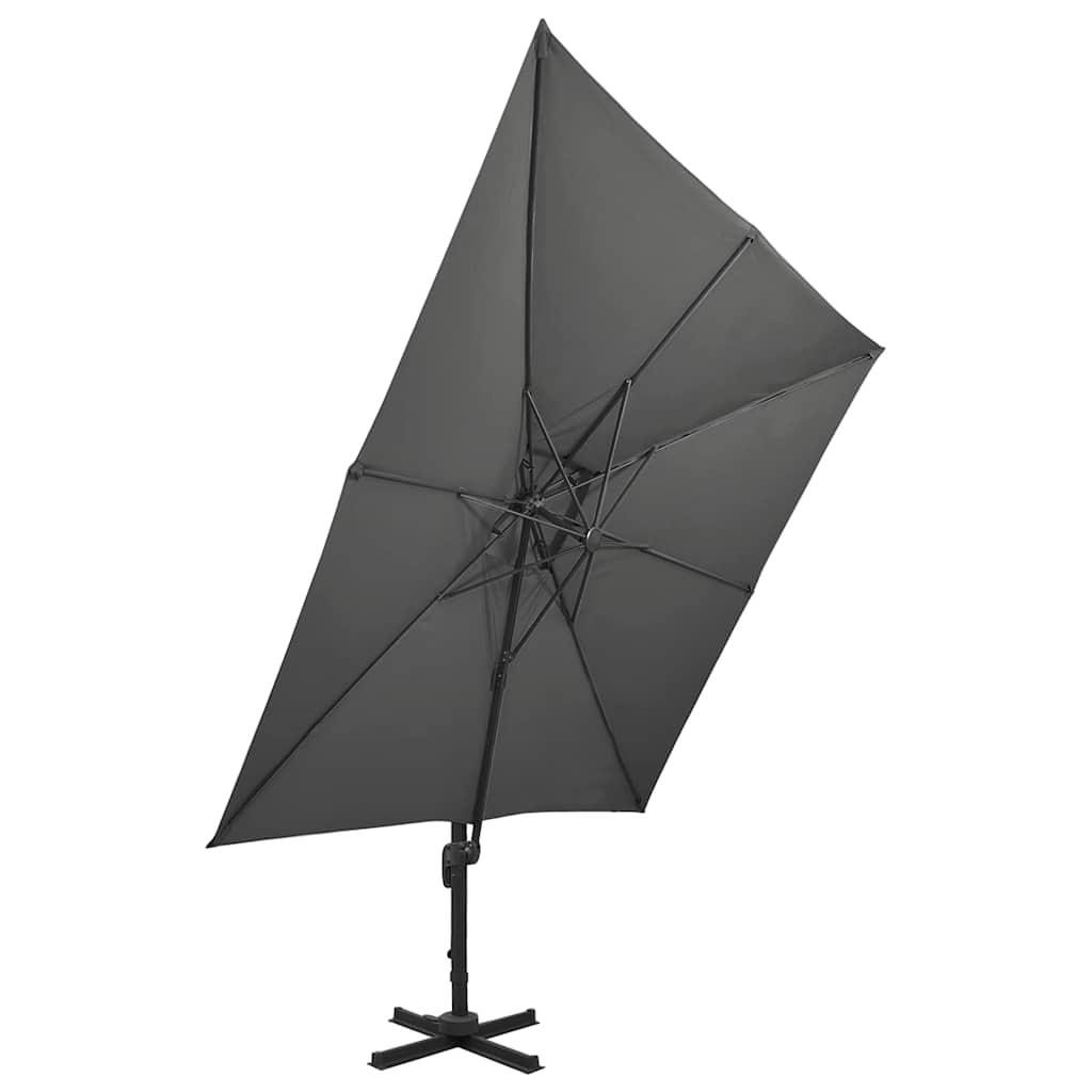 vidaXL Cantilever Garden Parasol with Double Top 300x300 cm Anthracite 3