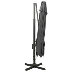 vidaXL Cantilever Garden Parasol with Double Top 300x300 cm Anthracite 5