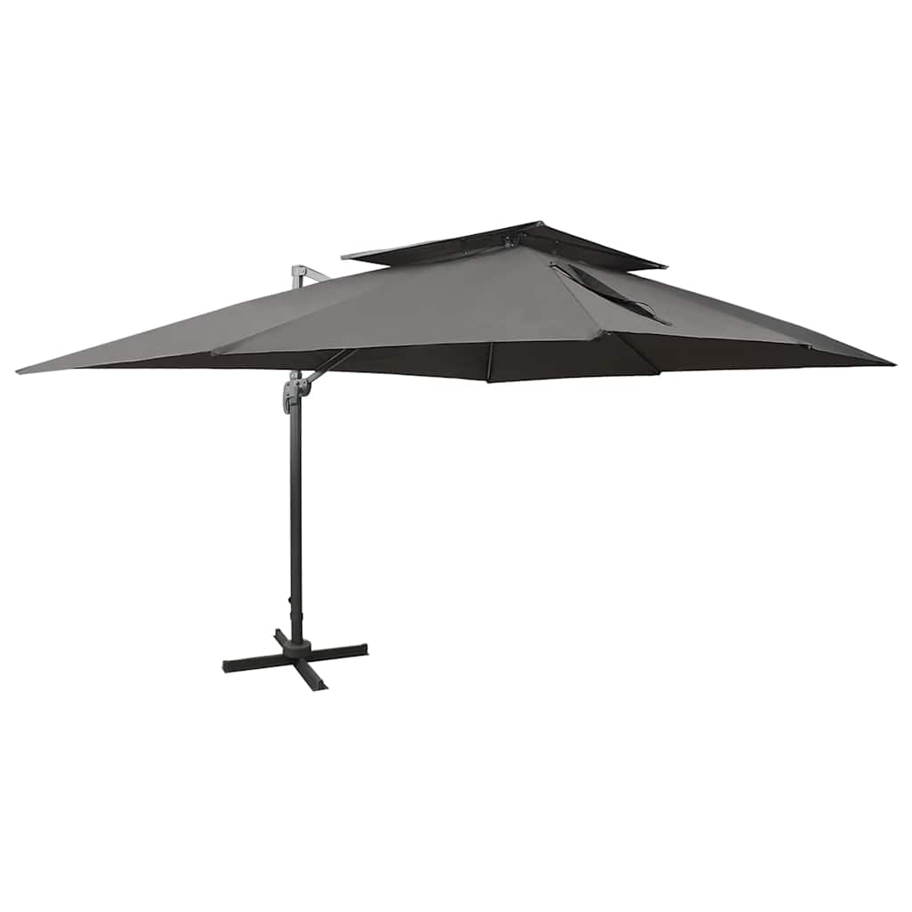 vidaXL Cantilever Garden Parasol with Double Top Anthracite 400x300 cm 1