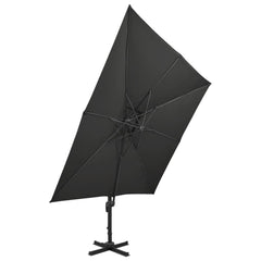 vidaXL Cantilever Garden Parasol | Black | Fabric with PA coating 2