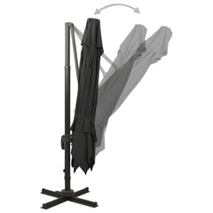 vidaXL Cantilever Garden Parasol | Black | Fabric with PA coating 4