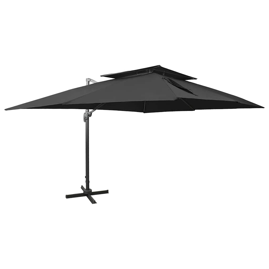 vidaXL Cantilever Garden Parasol with Double Top Black 400x300 cm 1