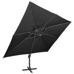 vidaXL Cantilever Garden Parasol with Double Top Black 400x300 cm 2