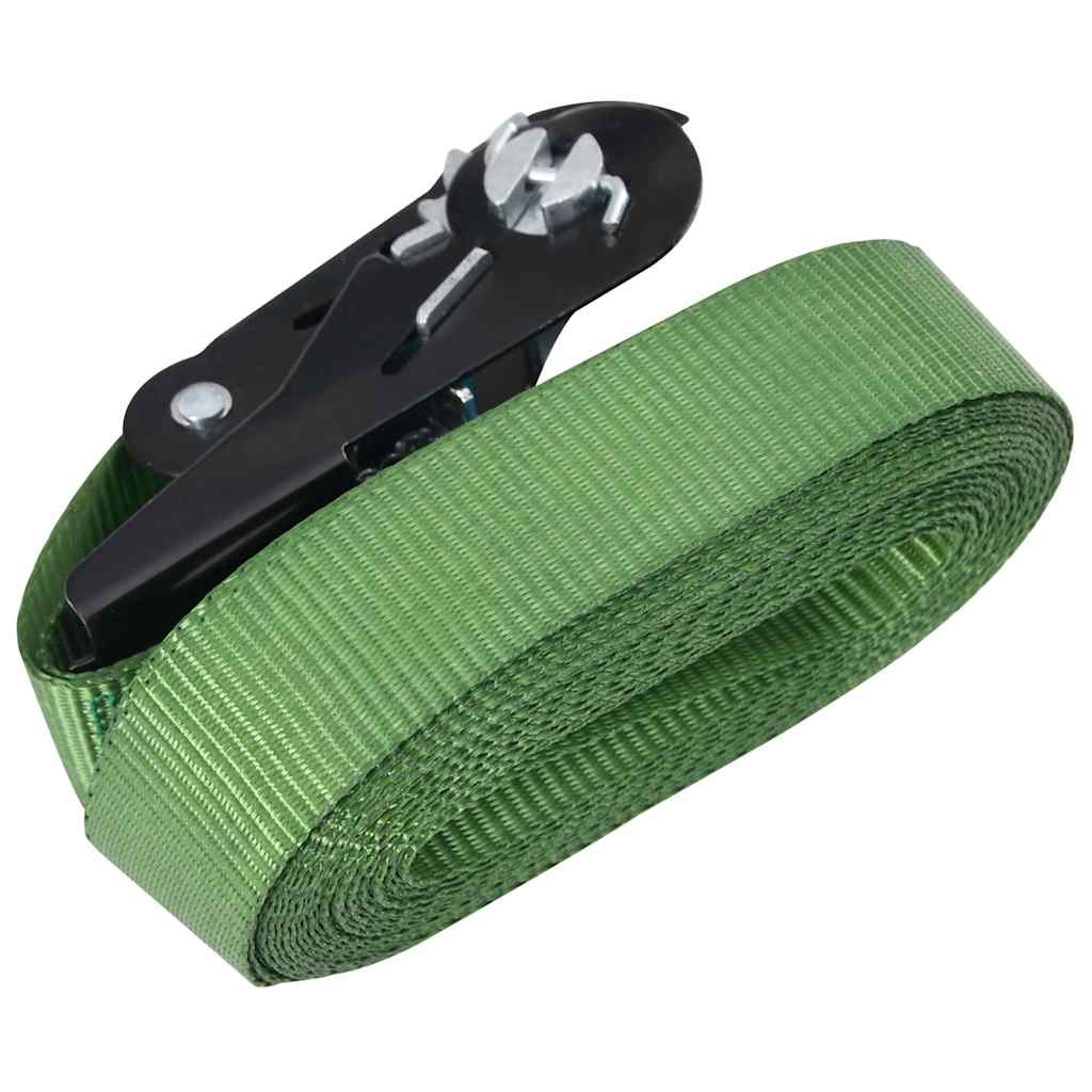 vidaXL Ratchet Tie Down Straps 10 pcs 800 daN 6 m Green 4