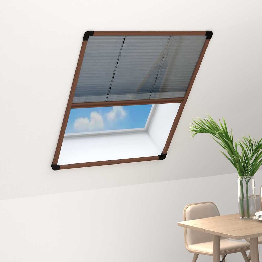 vidaXL Plisse Insect Screen for Windows Aluminium Brown 80x100 cm 1