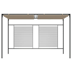 Gazebo with Retractable Roof 3x4x2,3 m 180 g/m² Taupe